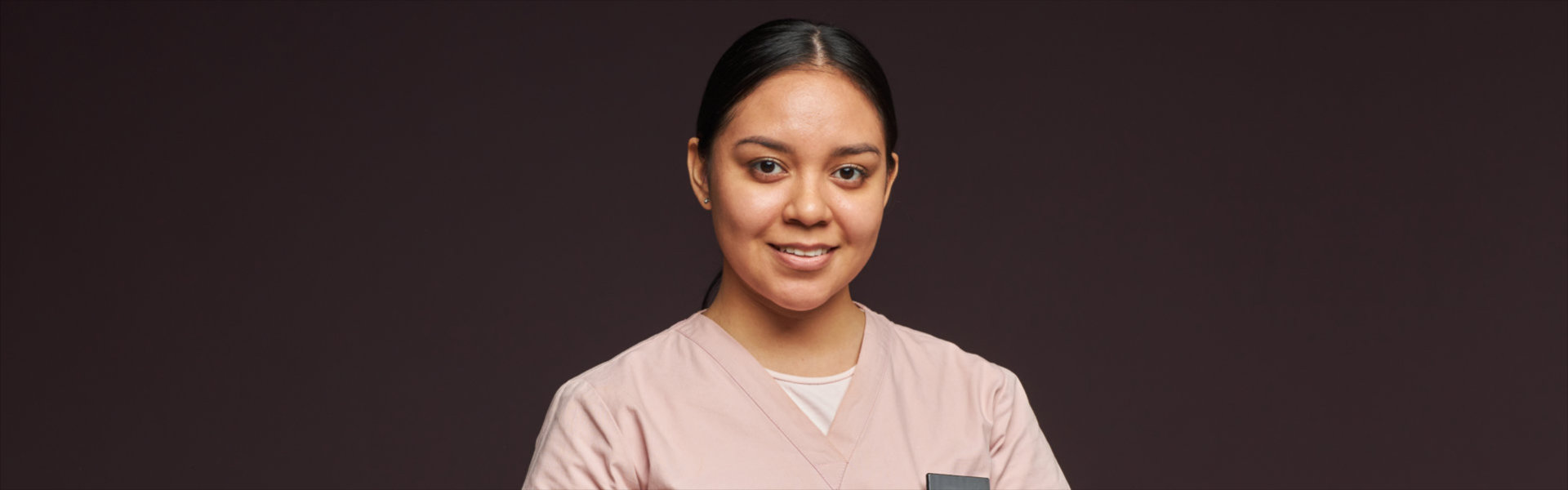 Social worker in uniform with folder